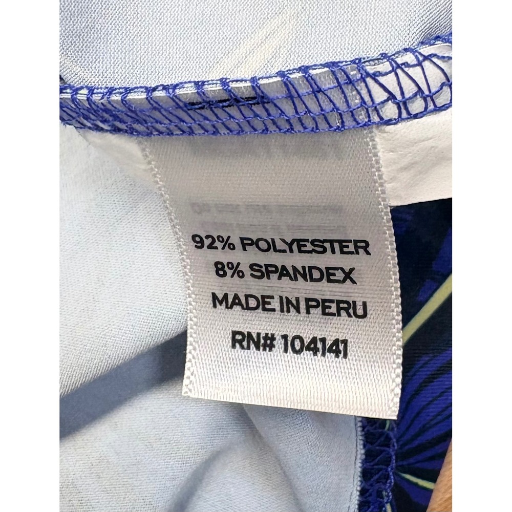 Walter Hagen 11 Mens XXL Blue Tropical Palm Leaf Golf Polo Shirt Short Sleeve - Picture 6 of 8